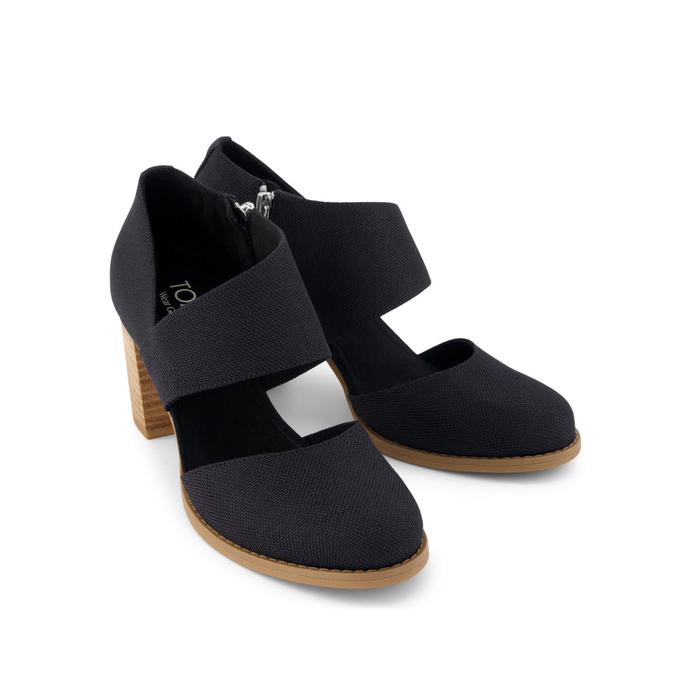 Milan Nova Heel Black Canvas