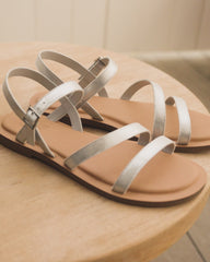 Kira Strappy Sandal Silver Leather
