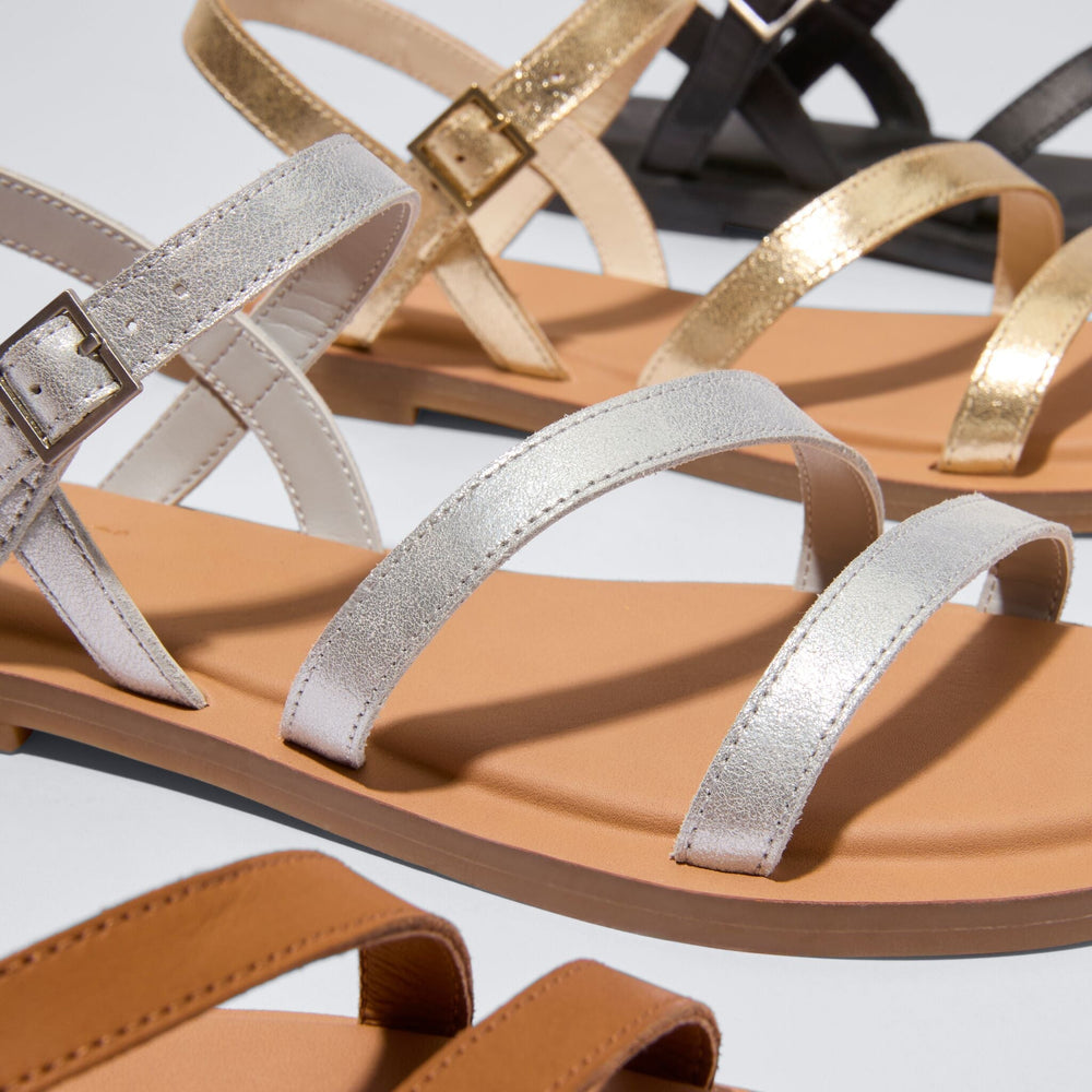 Kira Strappy Sandal Silver Leather