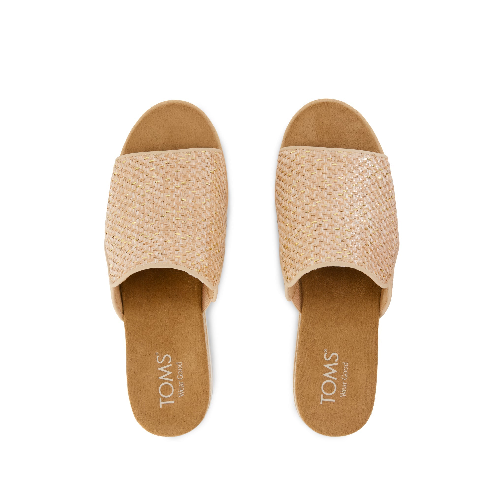 Diana Mule Wedge Sandal Natural Metallic Raffia