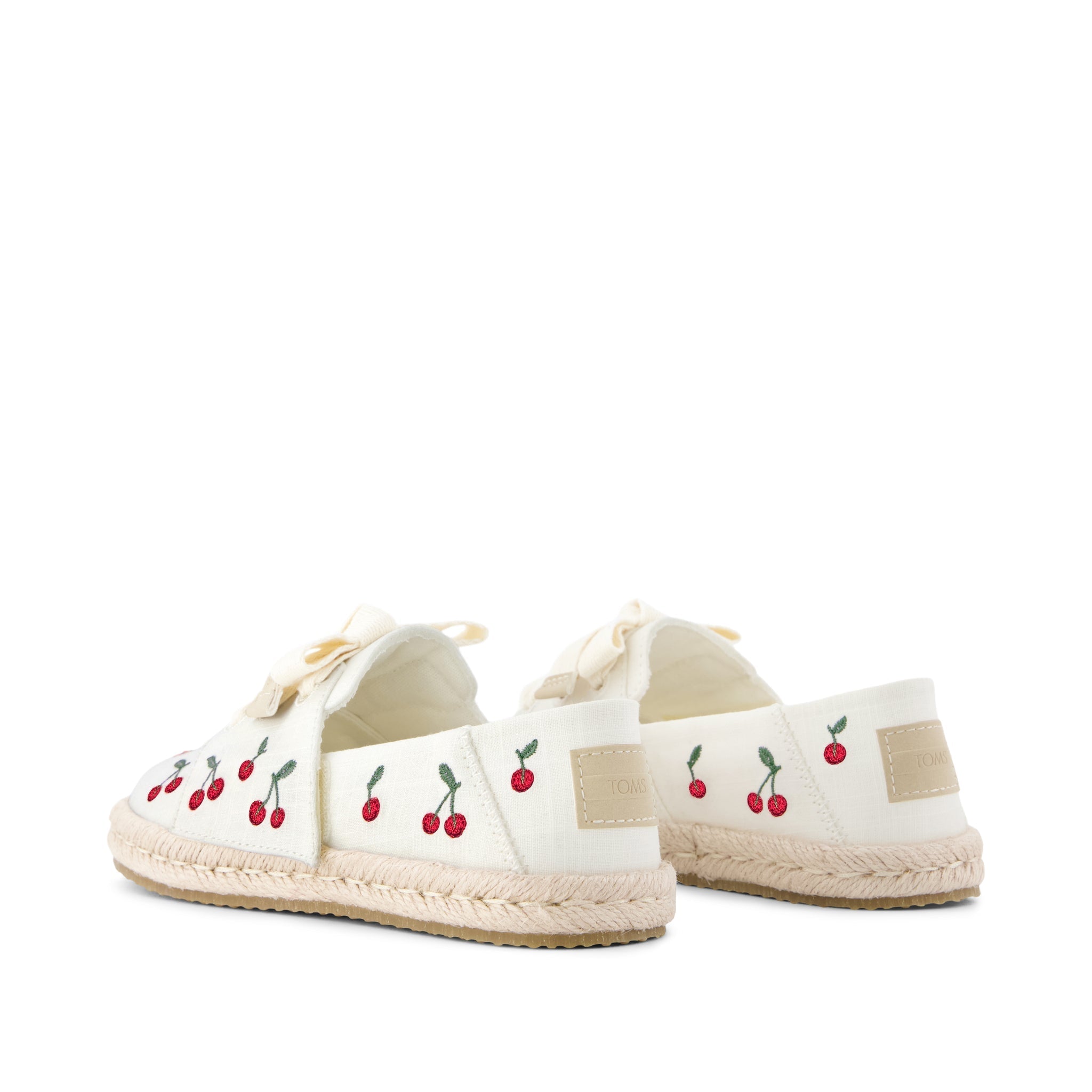 Carolina Lace-Up Kids Espadrille Embroidered Cherries