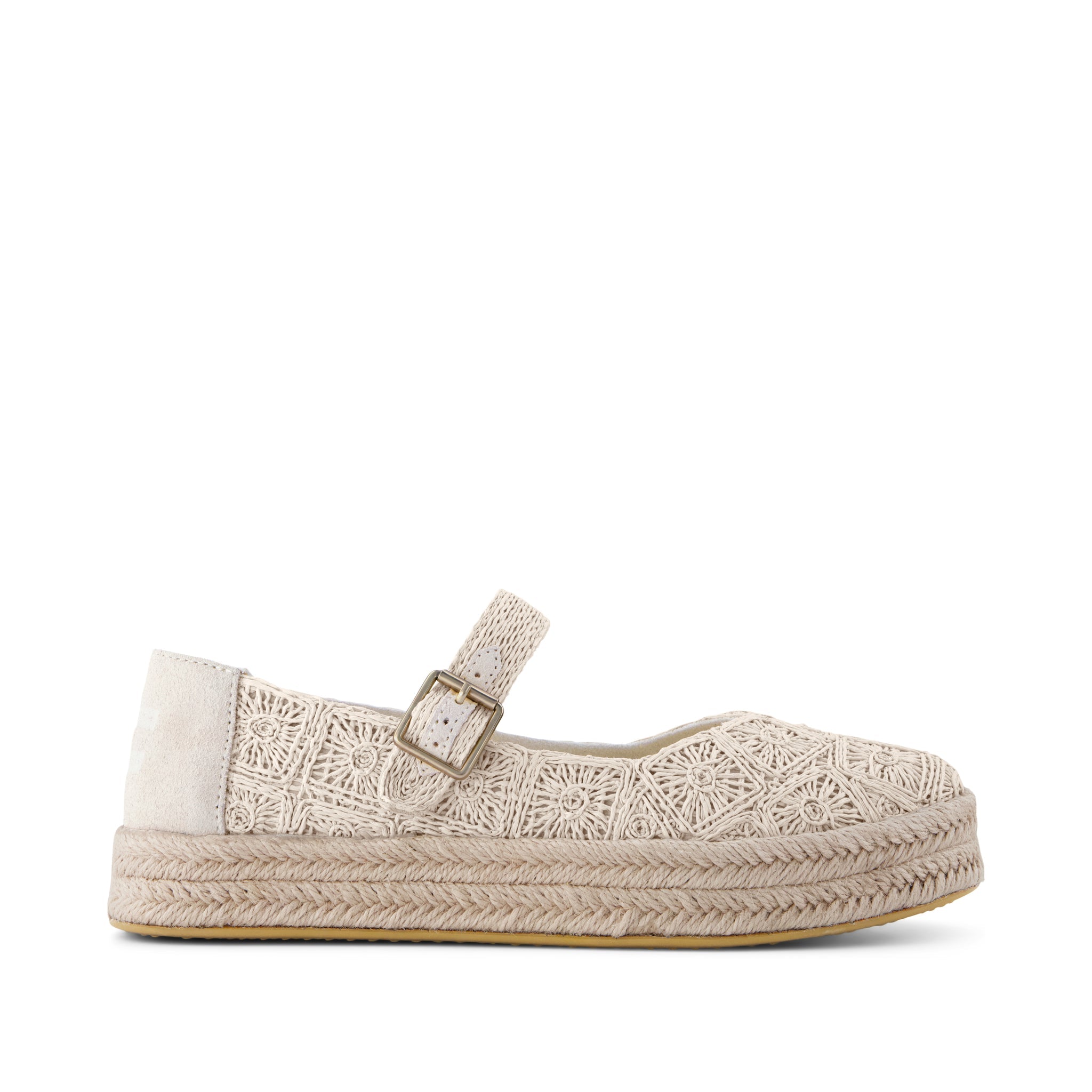 Carolina Mary Jane Espadrille Undyed Floral Raffia