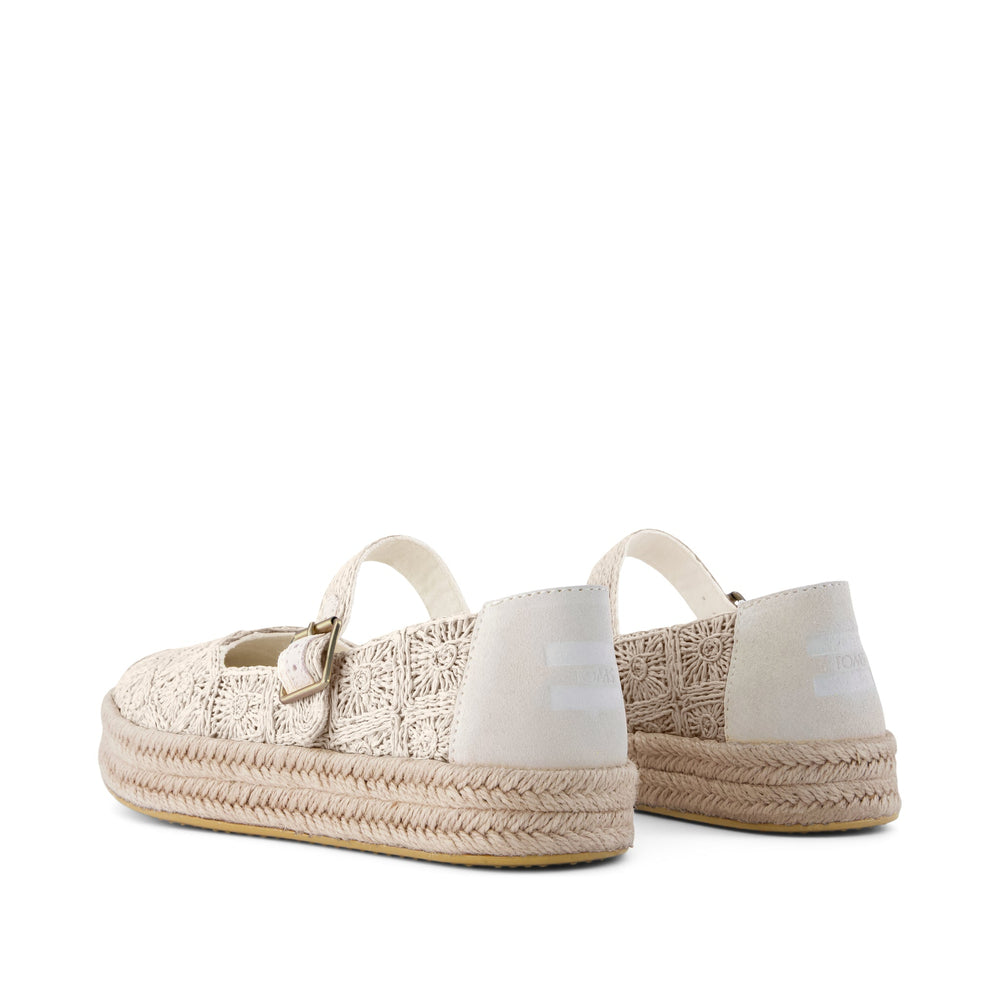 Carolina Mary Jane Espadrille Undyed Floral Raffia