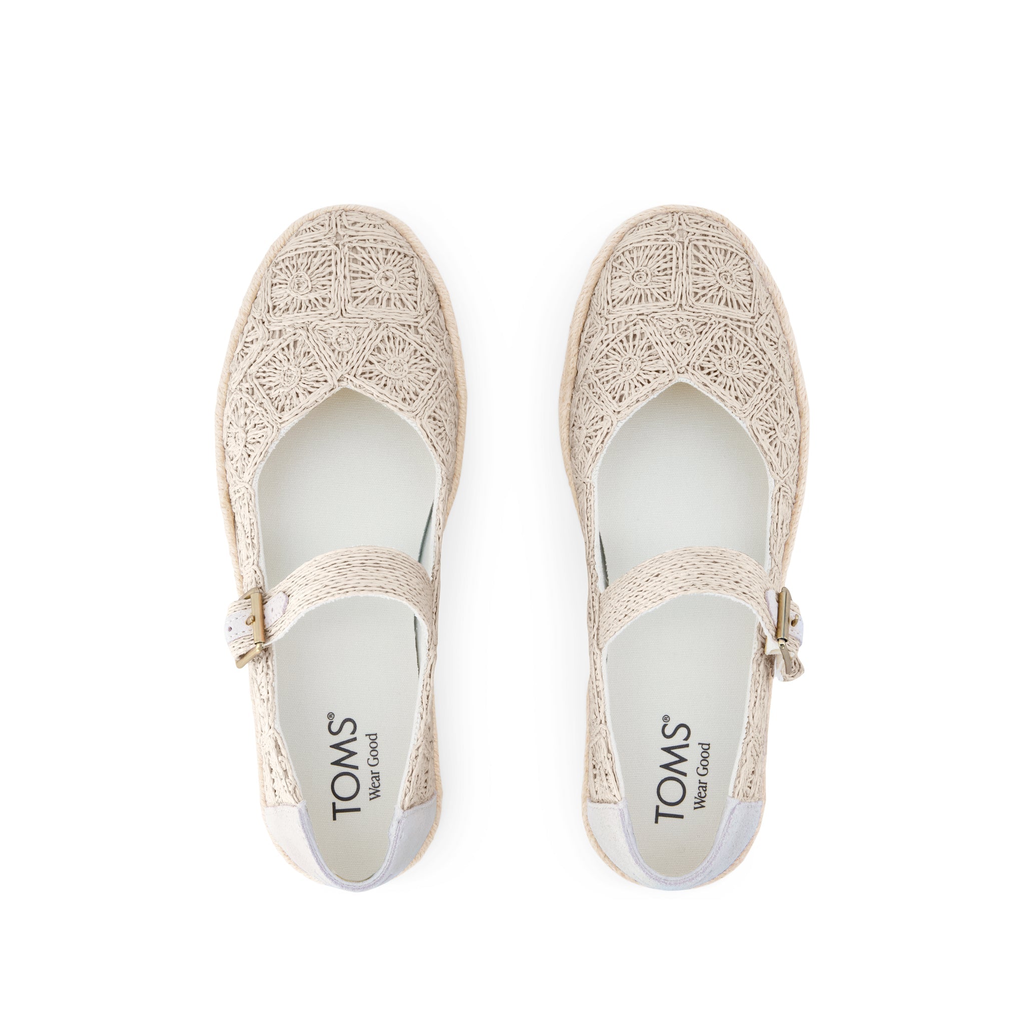 Carolina Mary Jane Espadrille Undyed Floral Raffia