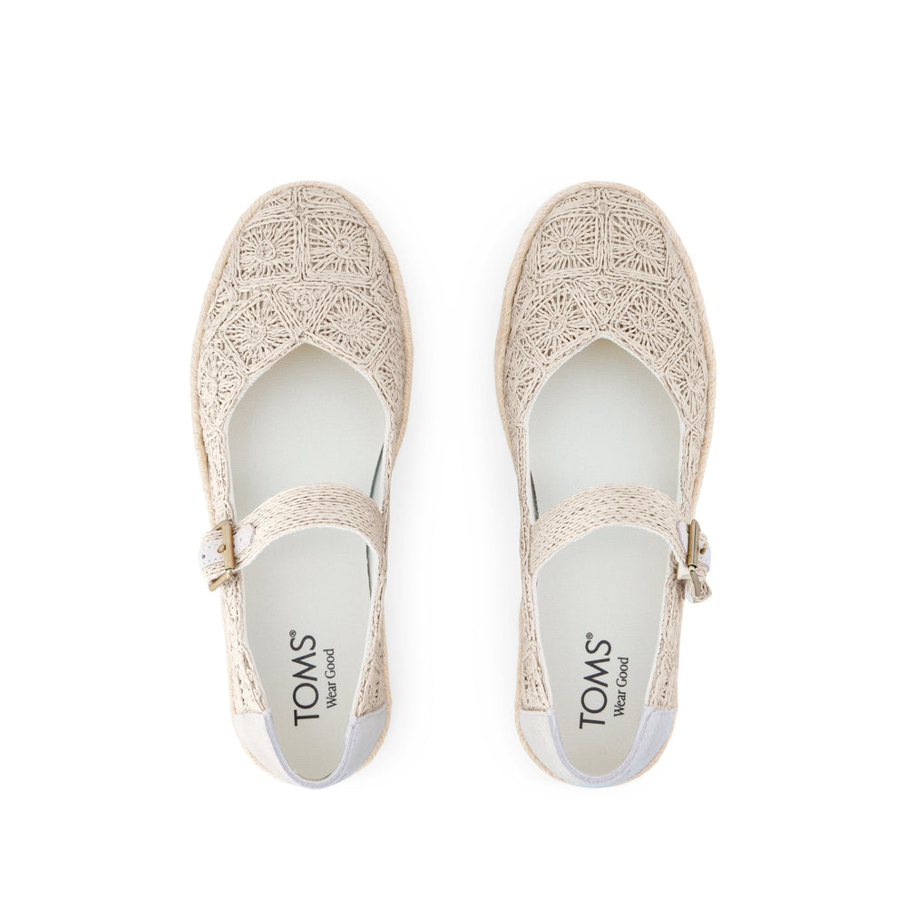 Carolina Mary Jane Espadrille Undyed Floral Raffia