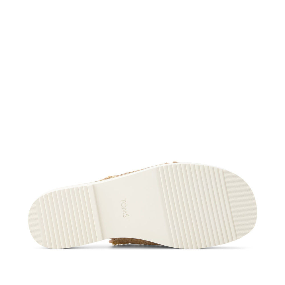 Mae Crossover Slide Sandal Natural Metallic Rafia