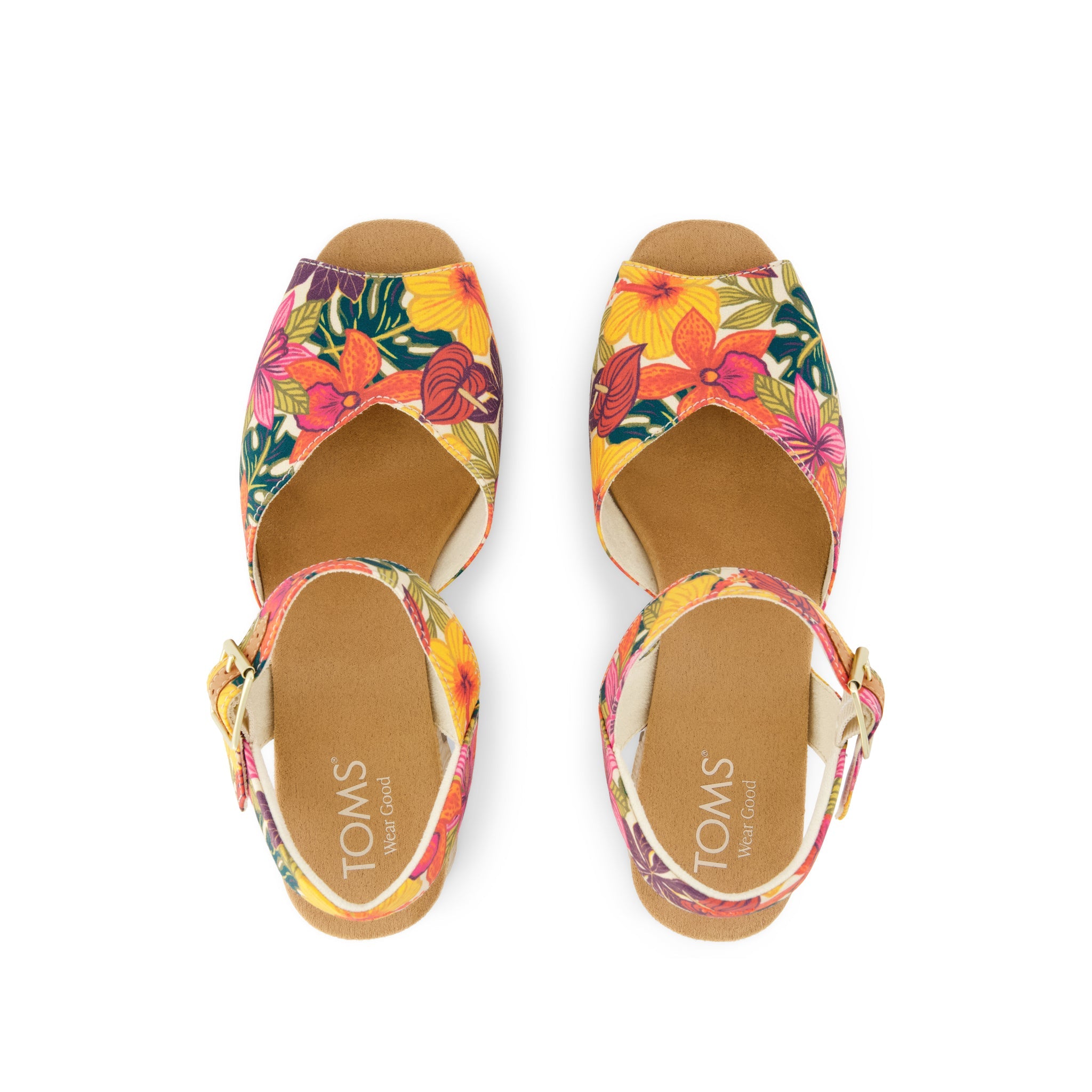 Isla Peep Toe Heeled Sandal Tropical Floral Print