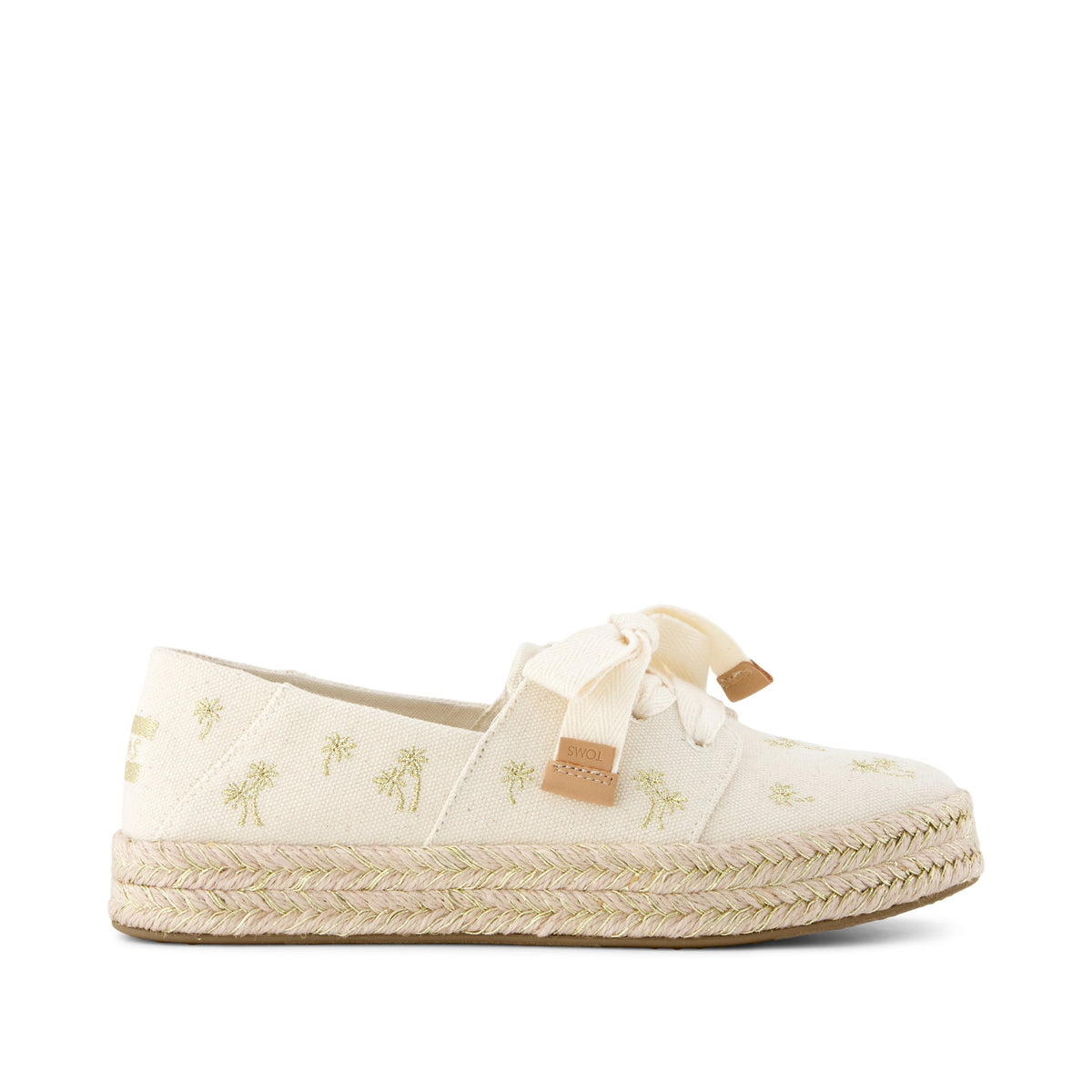 Carolina Lace-Up Espadrille Metallic Embroidered Palm Trees