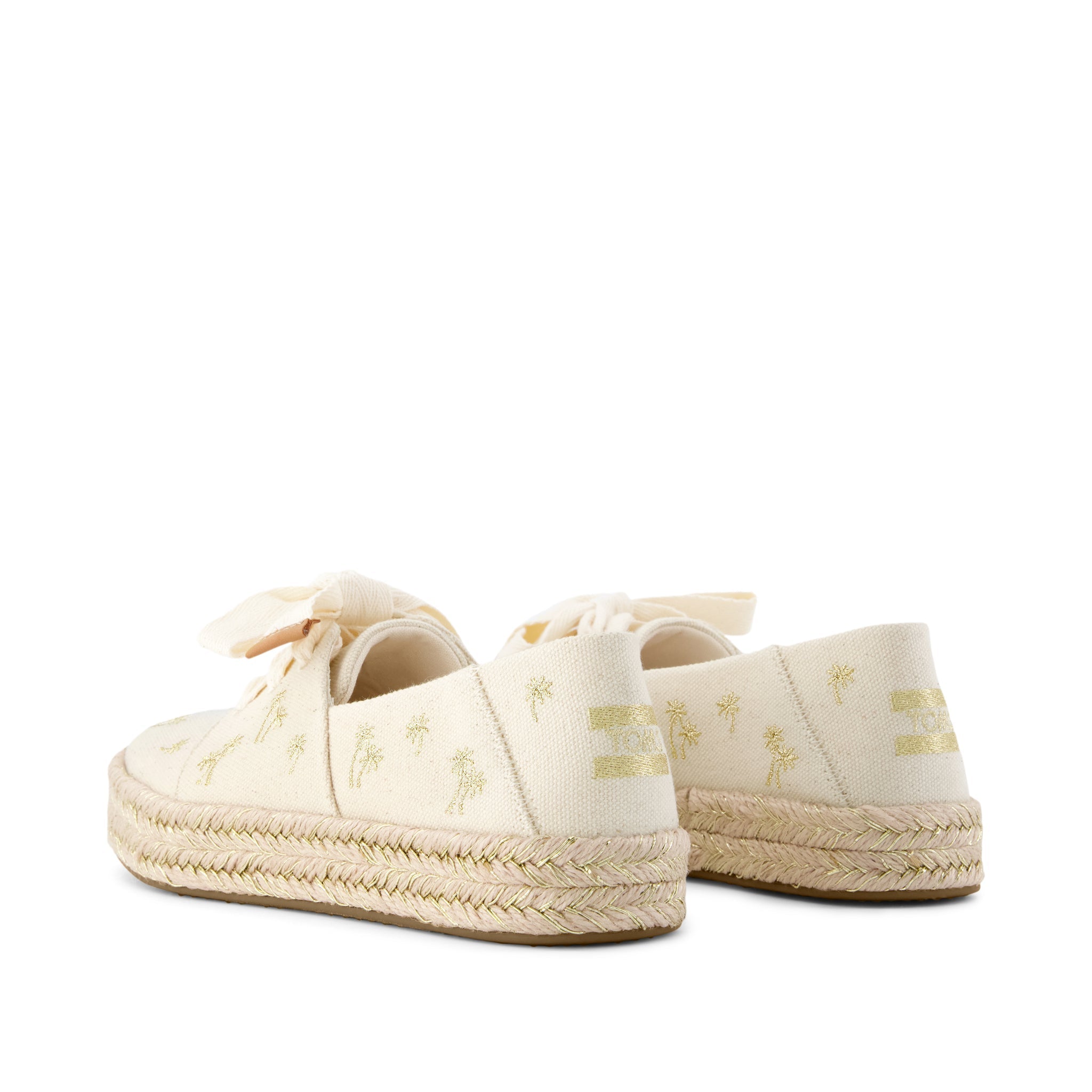 Carolina Lace-Up Espadrille Metallic Embroidered Palm Trees