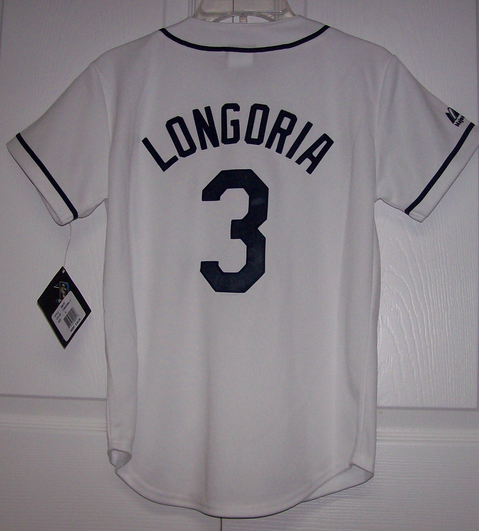 LONGORIA Tampa Bay Rays BOYS Majestic MLB Baseball jersey HOME White