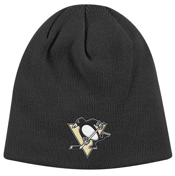 Pittsburgh Penguins Black Reebok NHL Scully Beanie Knit Hat
