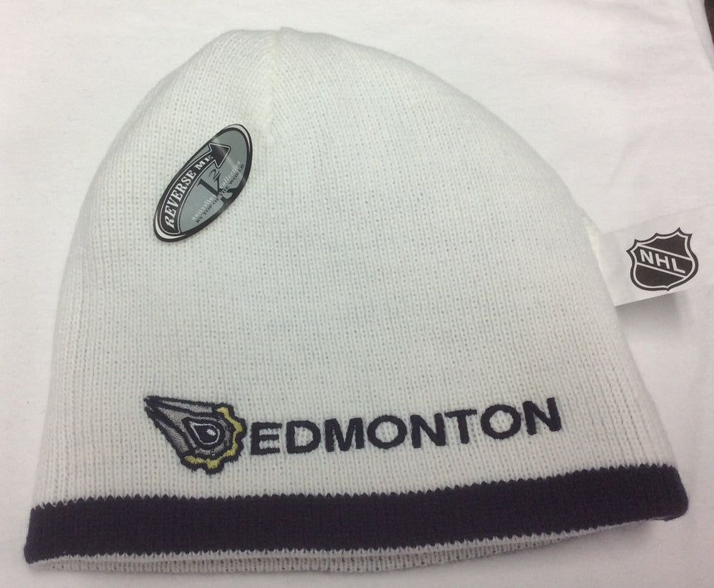 Edmonton Oilers White/Navy CCM NHL Reversible 460 Knit Hat