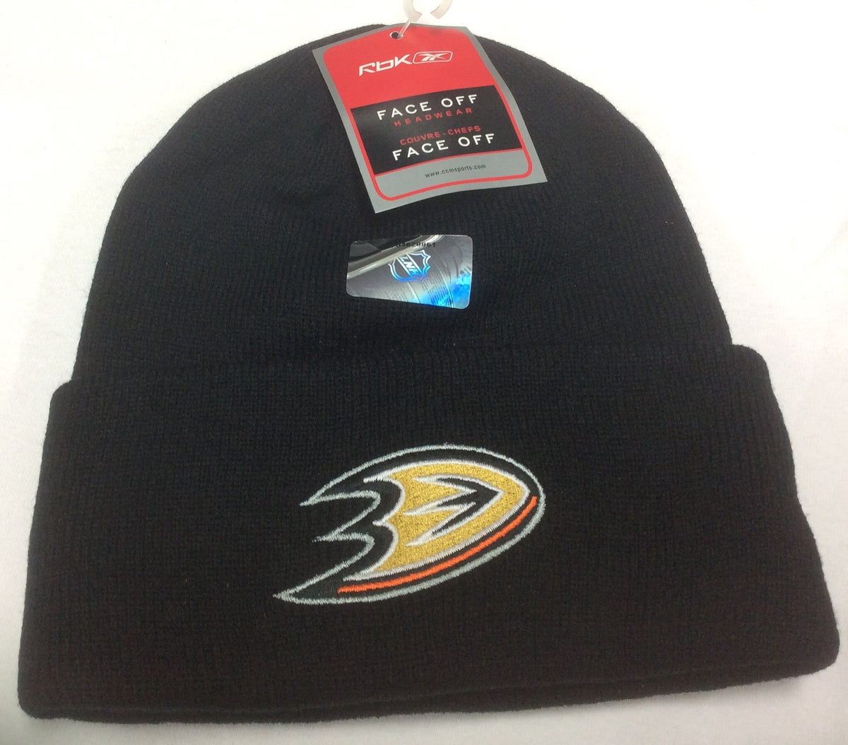 Anaheim Ducks Black Reebok NHL Watchman Cuffed Knit Hat