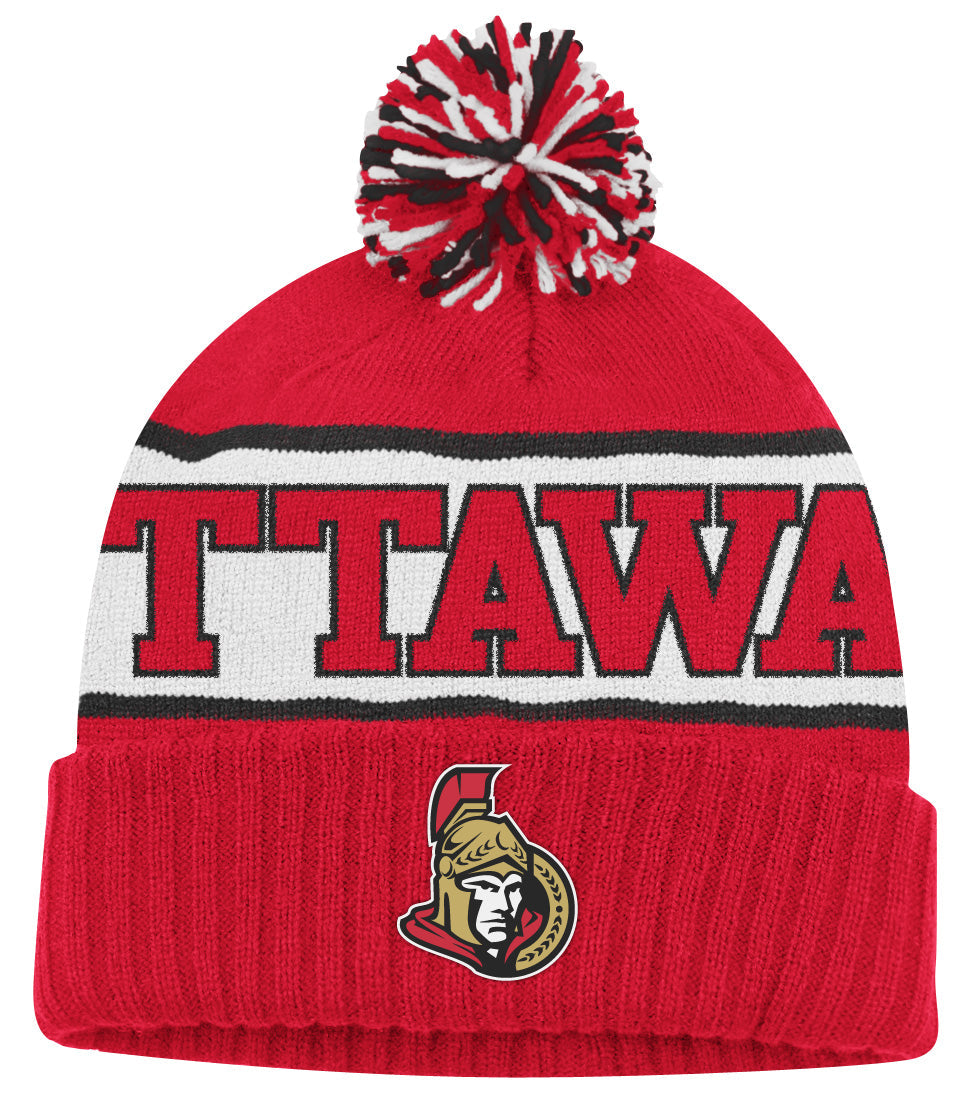 Ottawa Senators Red CCM Vintage NHL Pom Knit Hat