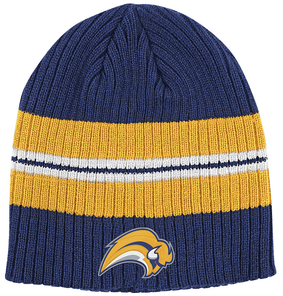 Buffalo Sabres Buffaslug Navy Reebok NHL Striped Knit Hat