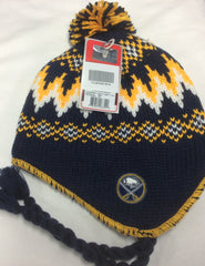 Buffalo Sabres Navy Reebok NHL Tassle Knit Hat