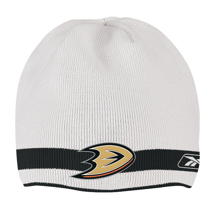 Anaheim Ducks White/Black Reebok NHL Reversible 560 Knit Hat