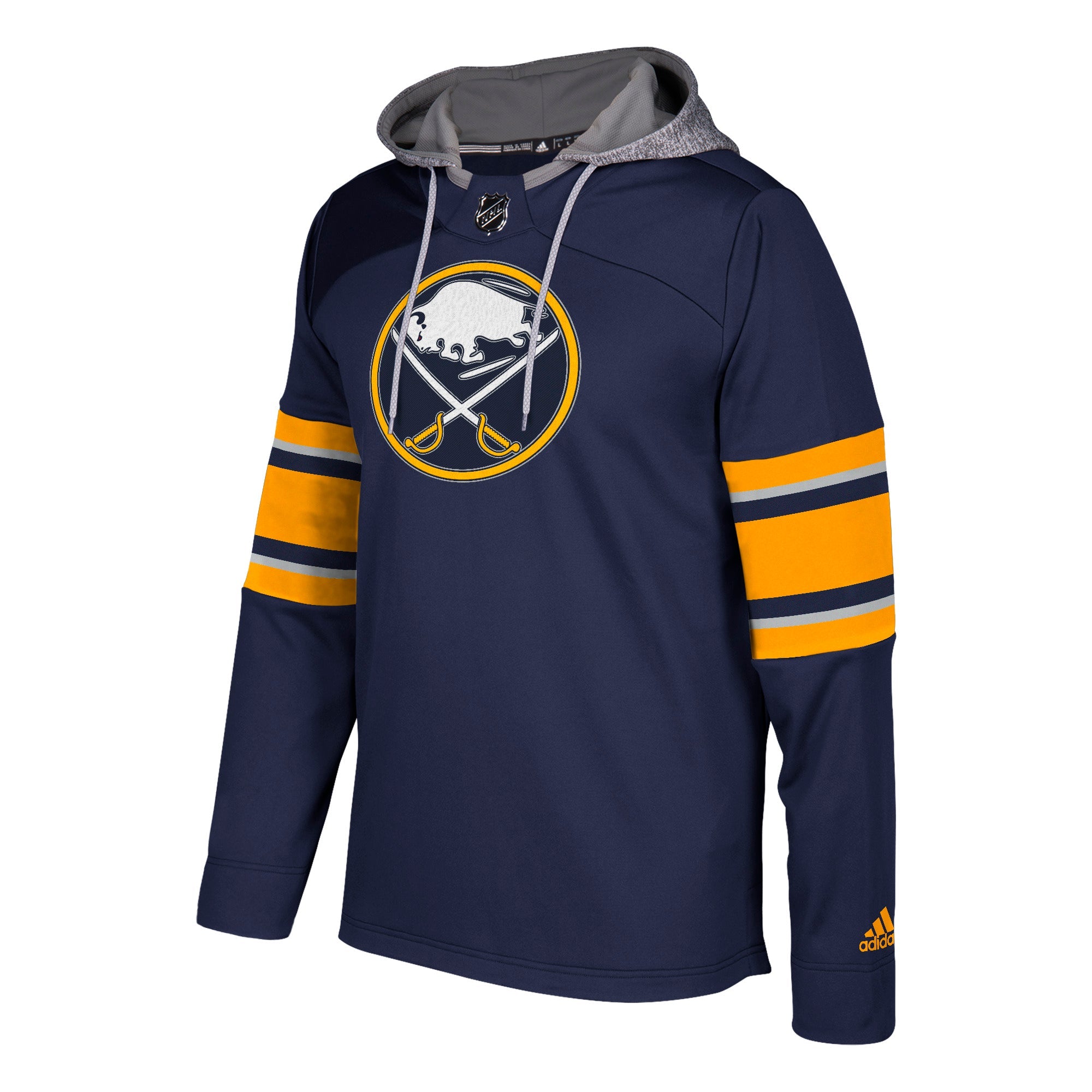 678F Buffalo Sabres Adidas Platinum Jersey Hood Hoodie
