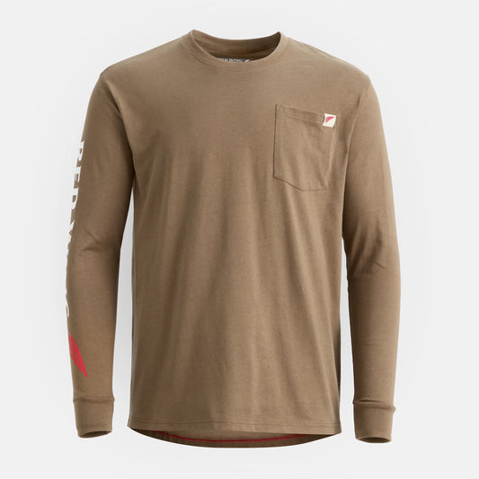 Long Sleeve Classic Pocket Tee in Brown | Red Wing Shoes Men|Apparel