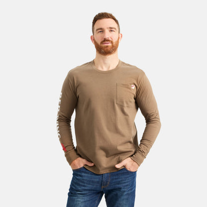 Long Sleeve Classic Pocket Tee in Brown | Red Wing Shoes Men|Apparel