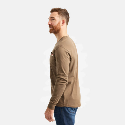 Long Sleeve Classic Pocket Tee in Brown | Red Wing Shoes Men|Apparel