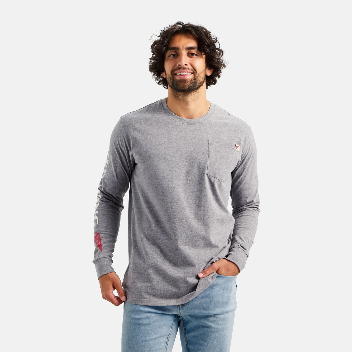Long Sleeve Classic Pocket Tee in Heather Gray 98475 | Red Wing | Red Wing Shoes Men|Apparel