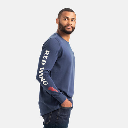 Long Sleeve Classic Pocket Tee in Navy 98476 | Red Wing Shoes Men|Apparel