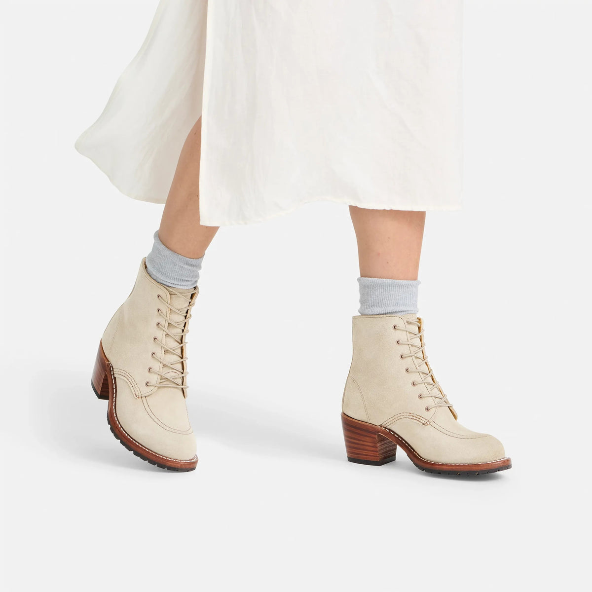 Clara Heeled Boot in White Leather 3409 | Red Wing Heritage | Red Wing Shoes Women