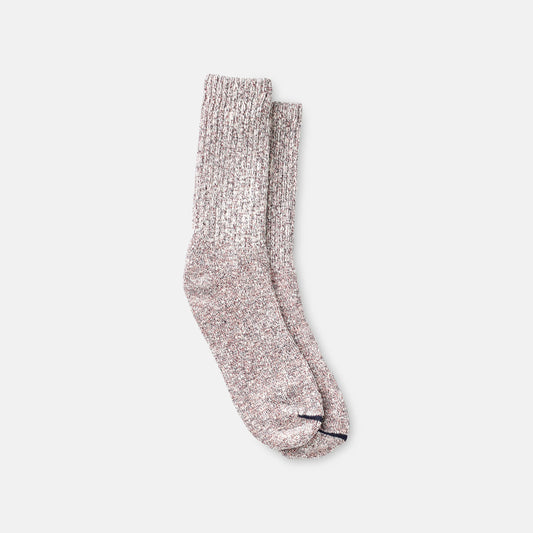 Unisex Cotton Blend Ragg Crew Socks in Hot Burgundy/Navy/White Cotton Blend 97657 | Red Wing Heritage | Red Wing Shoes Apparel