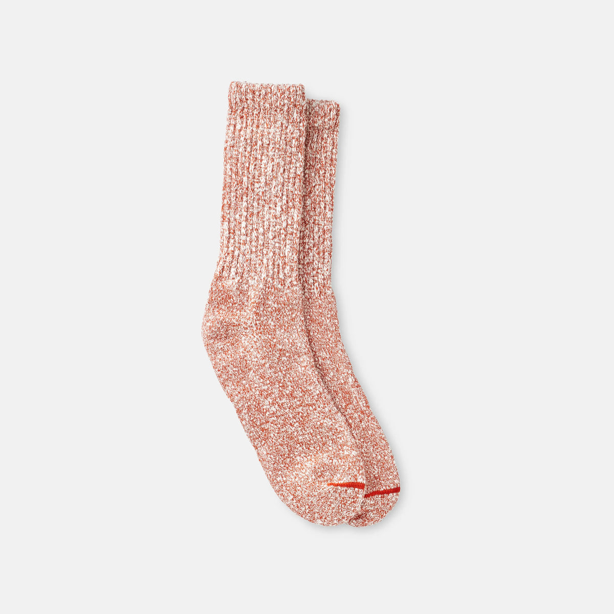 Unisex Cotton Blend Ragg Crew Socks in Rust/White Cotton Blend 97646 | Red Wing Heritage | Red Wing Shoes Apparel