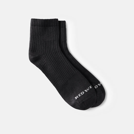 Unisex Cotton Blend Quarter Crew Sock in Black 97264 | Red Wing Shoes Apparel
