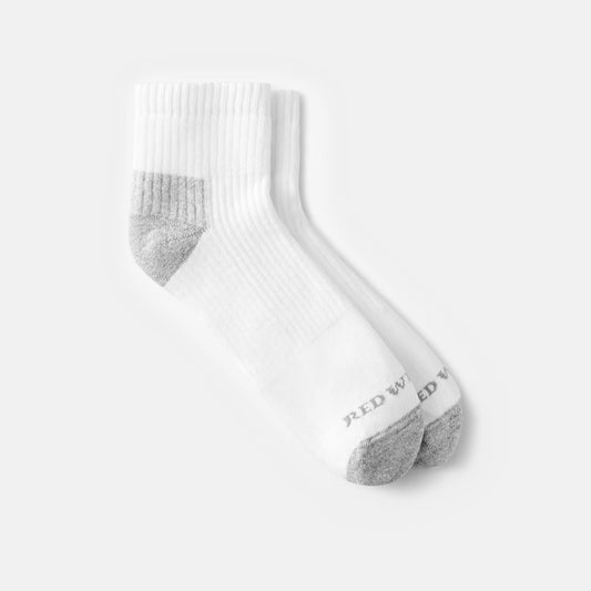 Unisex Cotton Blend Quarter Crew Sock in White 97263 | Red Wing Shoes Apparel