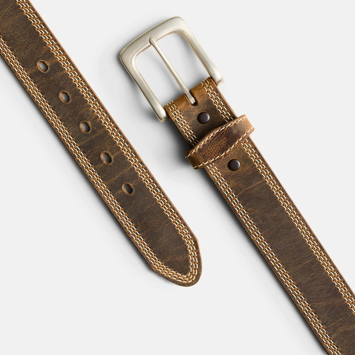 Red Wing Triple Stitch Leather Belt in Brown 96548 | Red Wing Shoes Apparel