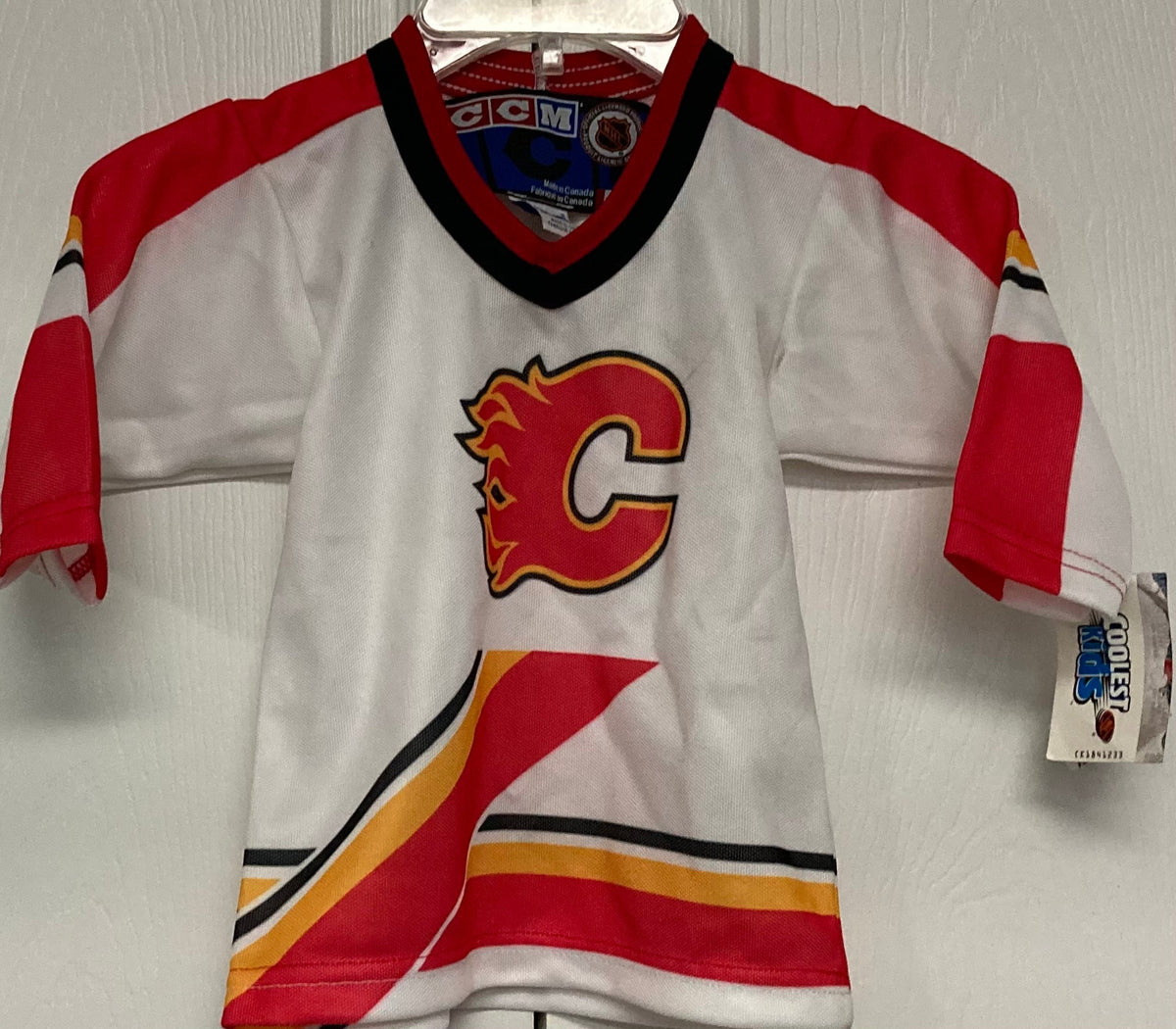 Calgary Flames White CCM 4100 TODDLER Jersey