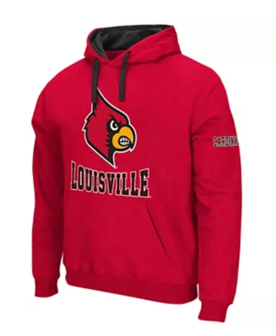 Colosseum Louisville Cardinals RED Pullover Fleece NCAA Hoodie
