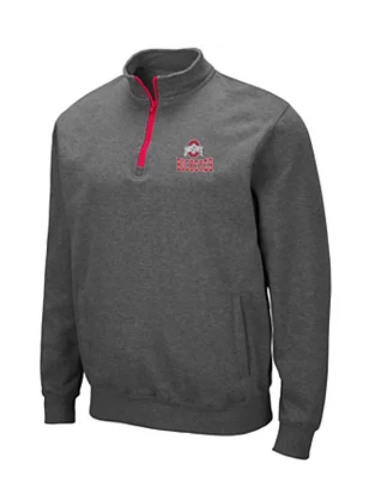 Colosseum Ohio State Buckeyes Charcoal Grey 1/4 ZIP Pullover Fleece NC