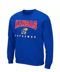 Colosseum Kansas Jayhawks Blue Crewneck Fleece NCAA Sweatshirt