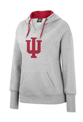 Colosseum LADIES Indiana Hoosiers Gray Pullover Fleece NCAA Hoodie
