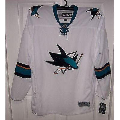 San Jose Sharks YOUTH Reebok Premier 7185 new Away White Jersey